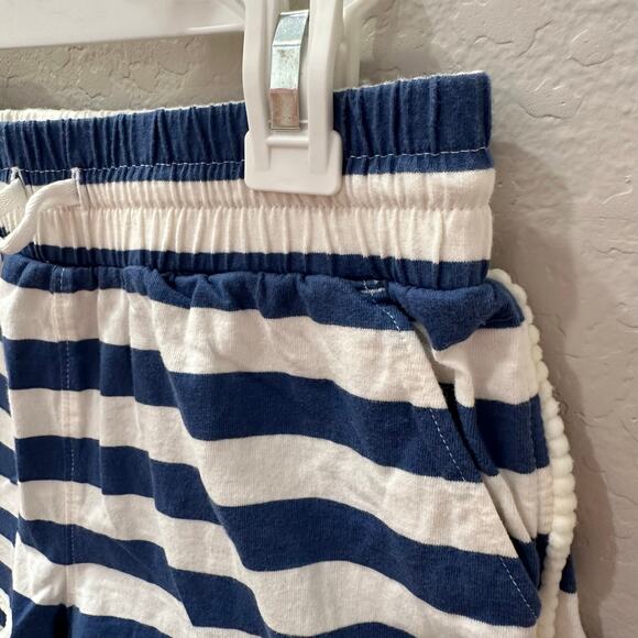 Tea Collection Blue & White Stripe Pom-Pom Shorts - Picture 2 of 8